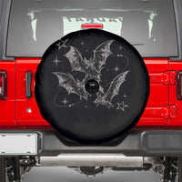 Three Bats Y2k Spare Tire Cover Vintage 90s Style Bat Gothic Occult Halloween Bat Graphic