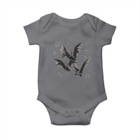 Three Bats Y2k Baby Onesie Vintage 90s Style Bat Gothic Occult Halloween Bat Graphic