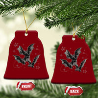 Three Bats Y2k Ceramic Ornament Vintage 90s Style Bat Gothic Occult Halloween Bat Graphic