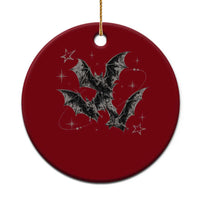 Three Bats Y2k Ceramic Ornament Vintage 90s Style Bat Gothic Occult Halloween Bat Graphic