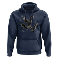 Three Bats Y2k Hoodie Vintage 90s Style Bat Gothic Occult Halloween Bat Graphic