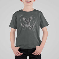 Three Bats Y2k T Shirt For Kid Vintage 90s Style Bat Gothic Occult Halloween Bat Graphic