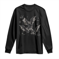 Three Bats Y2k Long Sleeve Shirt Vintage 90s Style Bat Gothic Occult Halloween Bat Graphic