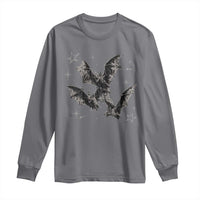 Three Bats Y2k Long Sleeve Shirt Vintage 90s Style Bat Gothic Occult Halloween Bat Graphic