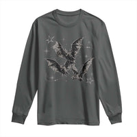 Three Bats Y2k Long Sleeve Shirt Vintage 90s Style Bat Gothic Occult Halloween Bat Graphic