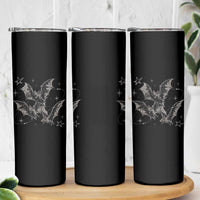 Three Bats Y2k Skinny Tumbler Vintage 90s Style Bat Gothic Occult Halloween Bat Graphic