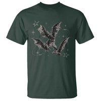 Three Bats Y2k T Shirt Vintage 90s Style Bat Gothic Occult Halloween Bat Graphic