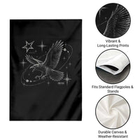 Raven Crow Y2k Garden Flag Gothic Cyber Sigilism Occult Dark Academia Black Bird Graphic