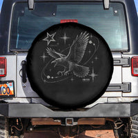 Raven Crow Y2k Spare Tire Cover Gothic Cyber Sigilism Occult Dark Academia Black Bird Graphic