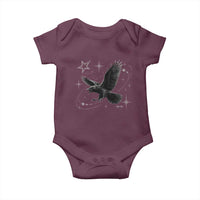 Raven Crow Y2k Baby Onesie Gothic Cyber Sigilism Occult Dark Academia Black Bird Graphic