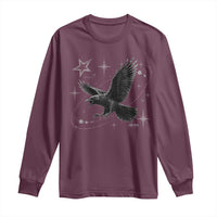 Raven Crow Y2k Long Sleeve Shirt Gothic Cyber Sigilism Occult Dark Academia Black Bird Graphic