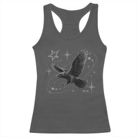 Raven Crow Y2k Racerback Tank Top Gothic Cyber Sigilism Occult Dark Academia Black Bird Graphic