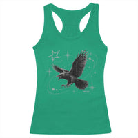 Raven Crow Y2k Racerback Tank Top Gothic Cyber Sigilism Occult Dark Academia Black Bird Graphic