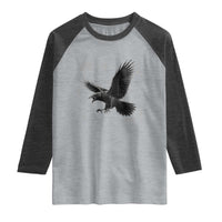 Raven Crow Y2k Raglan Shirt Gothic Cyber Sigilism Occult Dark Academia Black Bird Graphic