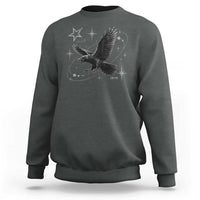 Raven Crow Y2k Sweatshirt Gothic Cyber Sigilism Occult Dark Academia Black Bird Graphic