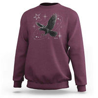 Raven Crow Y2k Sweatshirt Gothic Cyber Sigilism Occult Dark Academia Black Bird Graphic