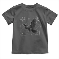 Raven Crow Y2k Toddler T Shirt Gothic Cyber Sigilism Occult Dark Academia Black Bird Graphic