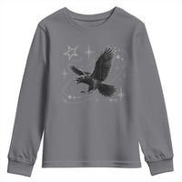 Raven Crow Y2k Youth Sweatshirt Gothic Cyber Sigilism Occult Dark Academia Black Bird Graphic