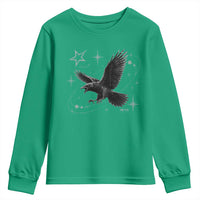 Raven Crow Y2k Youth Sweatshirt Gothic Cyber Sigilism Occult Dark Academia Black Bird Graphic