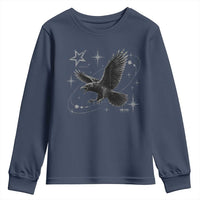Raven Crow Y2k Youth Sweatshirt Gothic Cyber Sigilism Occult Dark Academia Black Bird Graphic