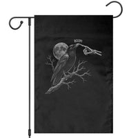 Skeleton Hand Boop Raven Garden Flag Funny Spooky Halloween Crow Moon Graphic