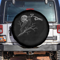 Skeleton Hand Boop Raven Spare Tire Cover Funny Spooky Halloween Crow Moon Graphic