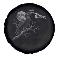 Skeleton Hand Boop Raven Spare Tire Cover Funny Spooky Halloween Crow Moon Graphic