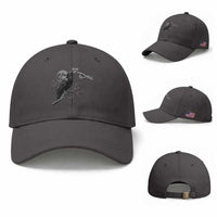 Skeleton Hand Boop Raven Baseball Cap Funny Spooky Halloween Crow Moon Graphic