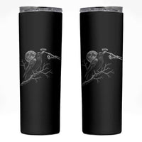 Skeleton Hand Boop Raven Skinny Tumbler Funny Spooky Halloween Crow Moon Graphic