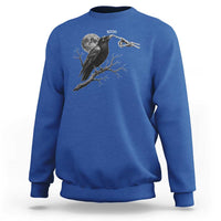 Skeleton Hand Boop Raven Sweatshirt Funny Spooky Halloween Crow Moon Graphic