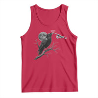 Skeleton Hand Boop Raven Tank Top Funny Spooky Halloween Crow Moon Graphic