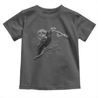 Skeleton Hand Boop Raven Toddler T Shirt Funny Spooky Halloween Crow Moon Graphic