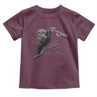 Skeleton Hand Boop Raven Toddler T Shirt Funny Spooky Halloween Crow Moon Graphic