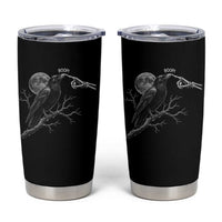 Skeleton Hand Boop Raven Tumbler Cup Funny Spooky Halloween Crow Moon Graphic