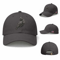 Curious Raven Crow Baseball Cap Vintage Dark Academia Gothic Black Bird Graphic