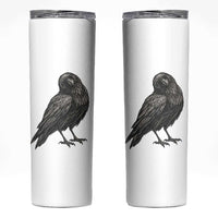 Curious Raven Crow Skinny Tumbler Vintage Dark Academia Gothic Black Bird Graphic