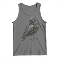 Curious Raven Crow Tank Top Vintage Dark Academia Gothic Black Bird Graphic