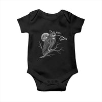 Skeleton Hand Boop Owl Baby Onesie Funny Spooky Halloween Moon Graphic