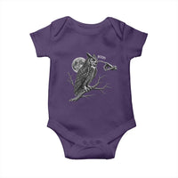 Skeleton Hand Boop Owl Baby Onesie Funny Spooky Halloween Moon Graphic