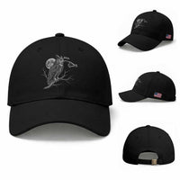 Skeleton Hand Boop Owl Baseball Cap Funny Spooky Halloween Moon Graphic