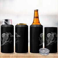 Skeleton Hand Boop Owl 4 in 1 Can Cooler Tumbler Funny Spooky Halloween Moon Graphic