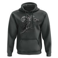Skeleton Hand Boop Owl Hoodie Funny Spooky Halloween Moon Graphic