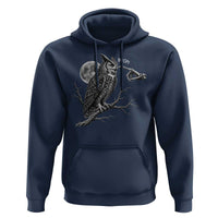Skeleton Hand Boop Owl Hoodie Funny Spooky Halloween Moon Graphic