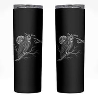 Skeleton Hand Boop Owl Skinny Tumbler Funny Spooky Halloween Moon Graphic