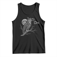 Skeleton Hand Boop Owl Tank Top Funny Spooky Halloween Moon Graphic