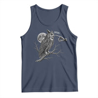 Skeleton Hand Boop Owl Tank Top Funny Spooky Halloween Moon Graphic