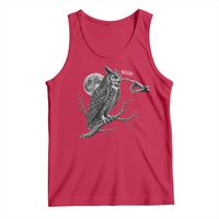 Skeleton Hand Boop Owl Tank Top Funny Spooky Halloween Moon Graphic