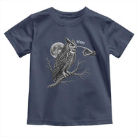Skeleton Hand Boop Owl Toddler T Shirt Funny Spooky Halloween Moon Graphic