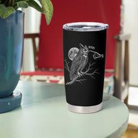 Skeleton Hand Boop Owl Tumbler Cup Funny Spooky Halloween Moon Graphic