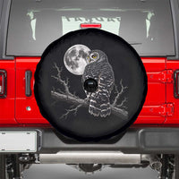 Owl Full Moon Graphic Spare Tire Cover Vintage Dark Academia Bird